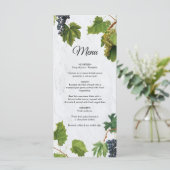 Grapes Vineyard Mediterranean Greek Island Wedding Menu (Staand voorkant)