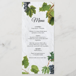 Grapes Vineyard Mediterranean Greek Island Wedding Menu