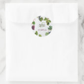 Grapes Vineyard Mediterranean Greek Island Wedding Ronde Sticker (Tas)