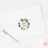 Grapes Vineyard Mediterranean Greek Island Wedding Ronde Sticker (Envelop)