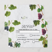 Grapes Vineyard Mediterranean Greek Island Wedding RSVP Kaartje (Voorkant / Achterkant)