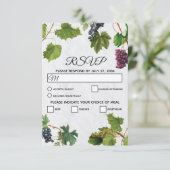 Grapes Vineyard Mediterranean Greek Island Wedding RSVP Kaartje (Staand voorkant)