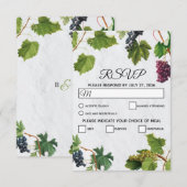 Grapes Vineyard Mediterranean Greek Island Wedding RSVP Kaartje (Voorkant / Achterkant)