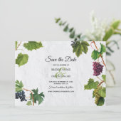 Grapes Vineyard Mediterranean Greek Island Wedding Save The Date (Staand voorkant)