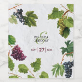 Grapes Vineyard Mediterranean Greek Island Wedding Wijn Etiket (Enkel label)