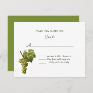 Grapes Winery Thgerespecding Wedding Wedding RSVP Kaart