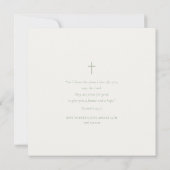 Grapevine Bedekte Cross Soft Green Script Doop Kaart (Achterkant)