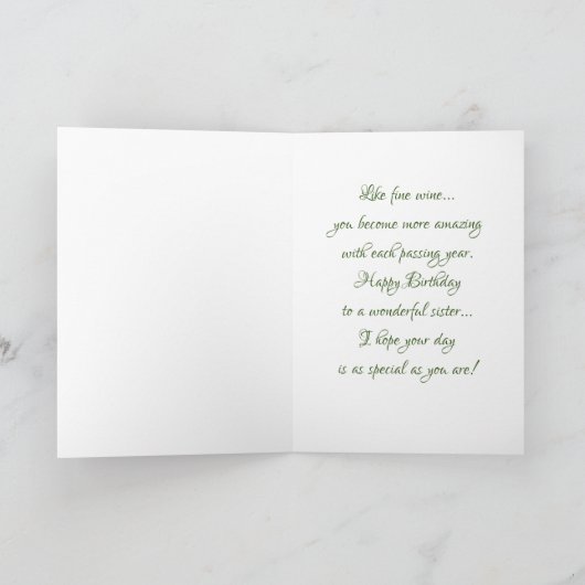 Grapevine Birthday Kaart (Binnen)