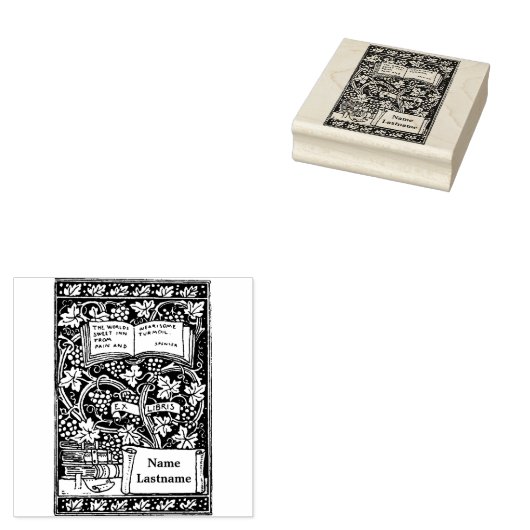 Grapevine & Boeken Ex Libris Sjabloon Rubberstempel (Gestempeld)