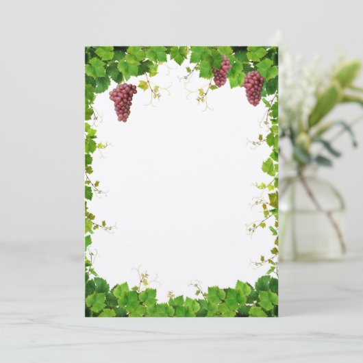 Grapevine Border Invitation Kaart (Staand voorkant)