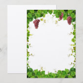 Grapevine Border Invitation Kaart (Voorkant / Achterkant)