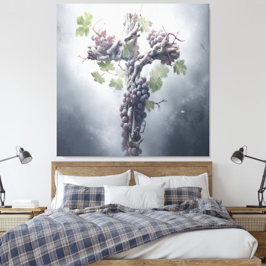 Grapevine Cross Canvas Afdruk (Insitu (Slaapkamer))