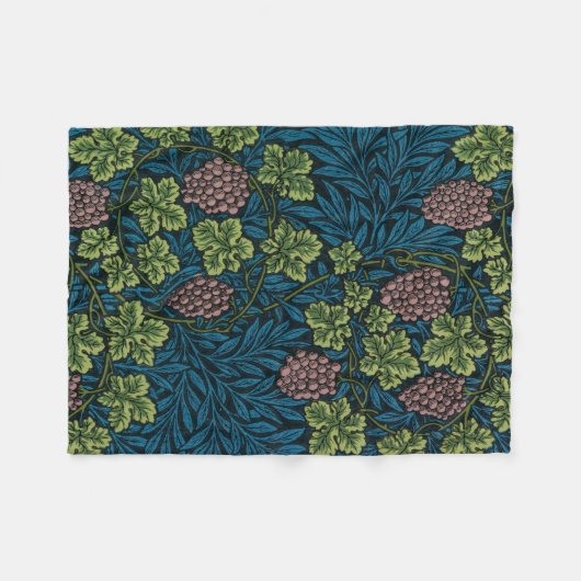 Grapevine (door William Morris) Fleece Deken (Voorkant (Horizontaal))