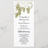 Grapevine Elegant Vineyard Italië Trouwprogramma Programmakaart (Voorkant)