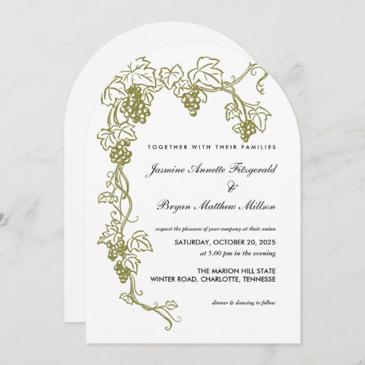 Grapevine Elegant Vineyard Wedding | Italië Kaart (Voorkant / Achterkant)