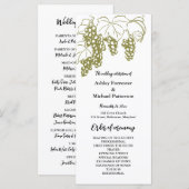 Grapevine Elegant Wijngaard Italië Huwelijksprogra Programmakaart (Voorkant / Achterkant)