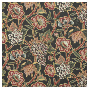 Grapevine & Flowers  Victoriaans Era Pattern Stof
