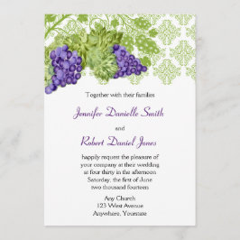 Grapevine Garden Wedding Invitation Kaart
