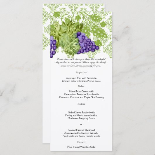 Grapevine Garden Wedding Menu (Voorkant / Achterkant)