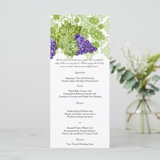 Grapevine Garden Wedding Menu (Staand voorkant)