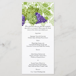Grapevine Garden Wedding Menu