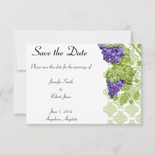 Grapevine Garden Wedding Save the Date (Voorkant)