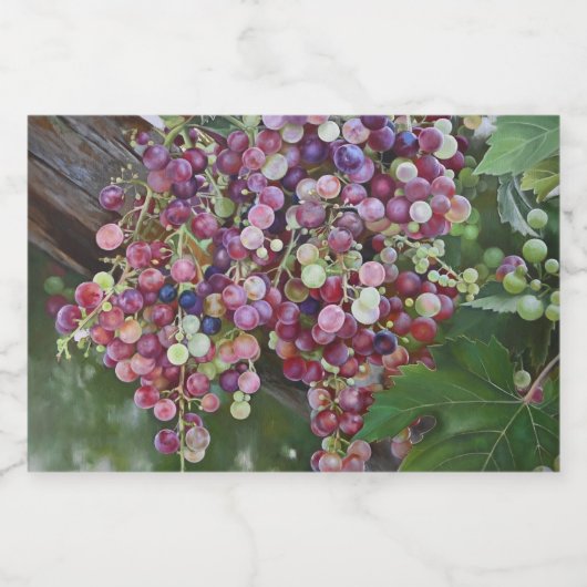 Grapevine Glory - hyperrealistische wijngaard kuns Sparkling Wijnetiket (Enkel label)