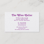 "Grapevine, Grapes, Fence" (Foto.)  Visitekaartje (Achterkant)