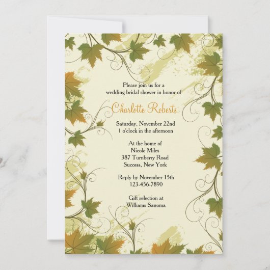 Grapevine Lijst Invitation Kaart (Voorkant)