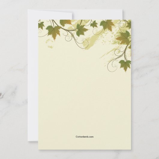 Grapevine Lijst Invitation Kaart (Achterkant)