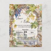 Grapevine Romantische wijngaard bruiloft uitnodigi Briefkaart (Voorkant)