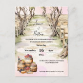 Grapevine Romantische wijngaard bruiloft uitnodigi Briefkaart (Voorkant)