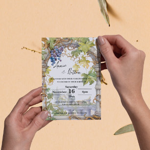 Grapevine Romantische wijngaard bruiloft uitnodigi Briefkaart
