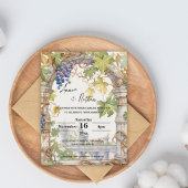 Grapevine Romantische wijngaard bruiloft uitnodigi Briefkaart