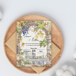 Grapevine Romantische wijngaard bruiloft uitnodigi Briefkaart