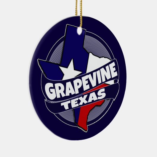Grapevine Texas vlag burst vakantieversiering Keramisch Ornament (Rechts)