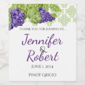 Grapevine Tuin Bruiloft Wijn Label Etiket (Enkel label)