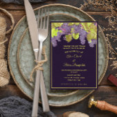 Grapevine Vineyard Paarse bruiloft uitnodiging