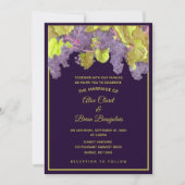 Grapevine Vineyard Paarse bruiloft uitnodiging (Voorkant)