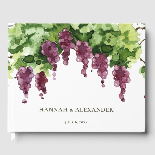 Grapevine Vineyard Wedding Guest Book Keepsake Gastenboek (Voorkant)