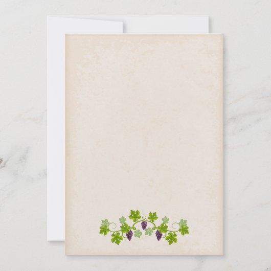 Grapevine virtuele bruiloft kaart (Achterkant)