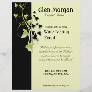 Grapevine Wine Tasting Event Flyer