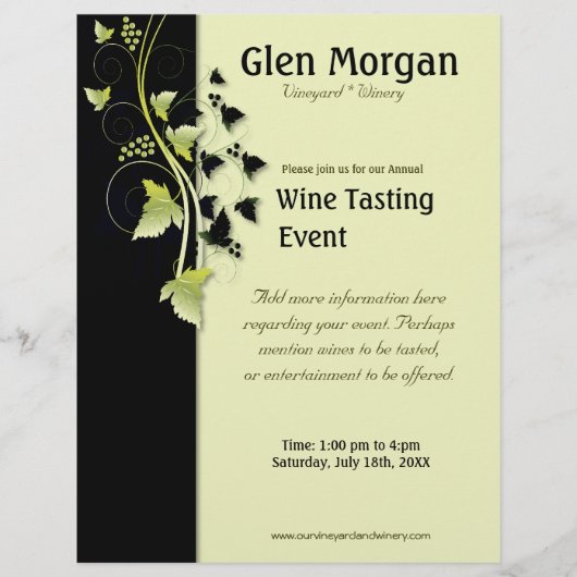 Grapevine Wine Tasting Event Flyer (Voorkant)