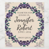 Grapevine Wreath Bruiloft Wijn Label Wijn Etiket (Enkel label)