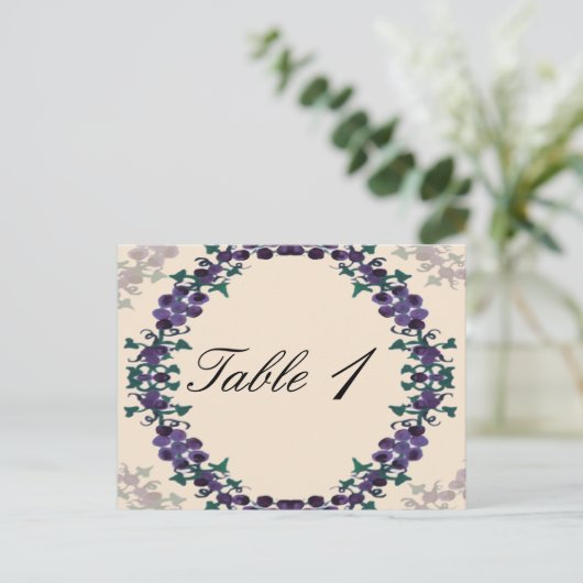 Grapevine Wreath Trouwtafel Nummer Briefkaart (Staand voorkant)