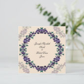 Grapevine Wreath Wedding Invitation Kaart (Staand voorkant)