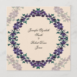 Grapevine Wreath Wedding Invitation Kaart