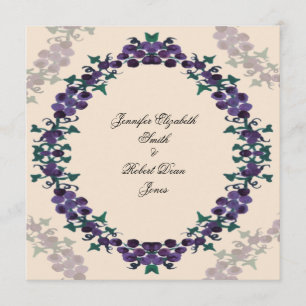 Grapevine Wreath Wedding Invitation Kaart