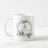 Grapevine WreatPine Branches Star Monogram Mok (Links)