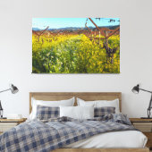 Grapevines en mosterdbloemen canvas afdruk (Insitu (Slaapkamer))